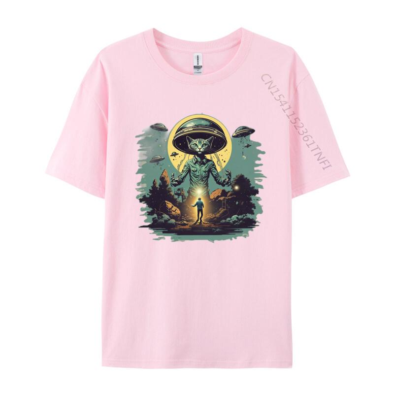 Alien Landing Tshirt Six Flying Saucers Invasion Top Tshirts Tops Shirts Fashionable Graphic T Shirts Men Cotton