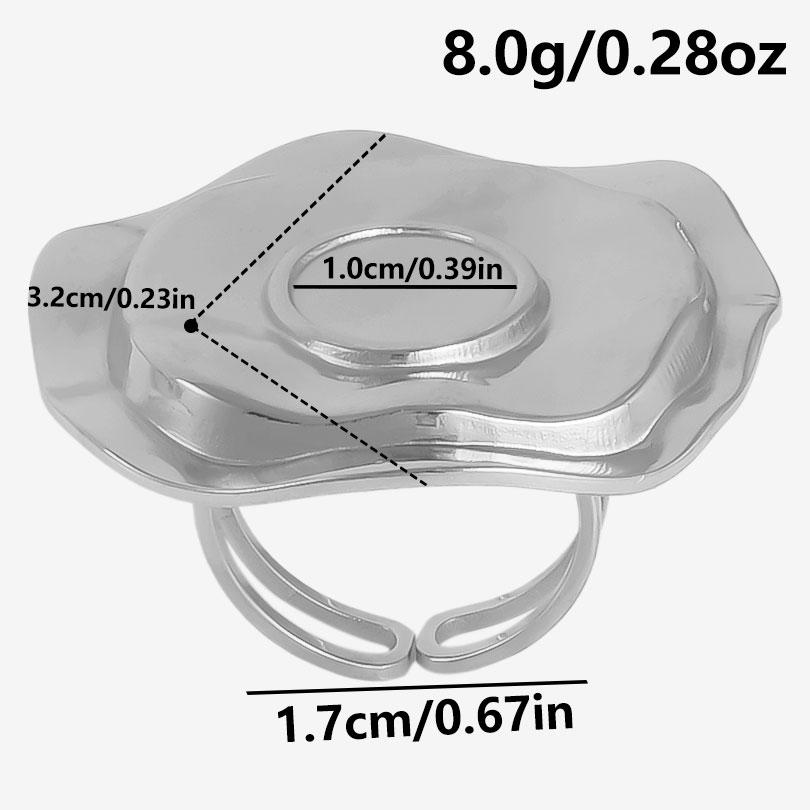 Round Oval Square Heart Blank Settings DIY Rhinestone Drip Oil Silver/Gold Color Stainless Steel Rings For Women Men Accessories