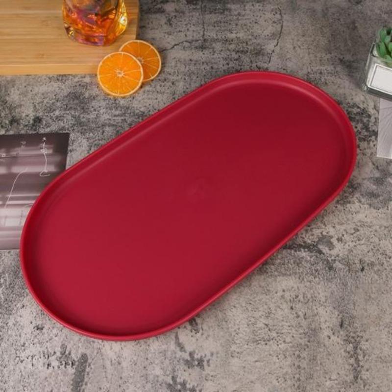 Stackable Fruit Plate Oval Shaped Reusable Dessert Tray Thickened Food Serving Platter for Camping