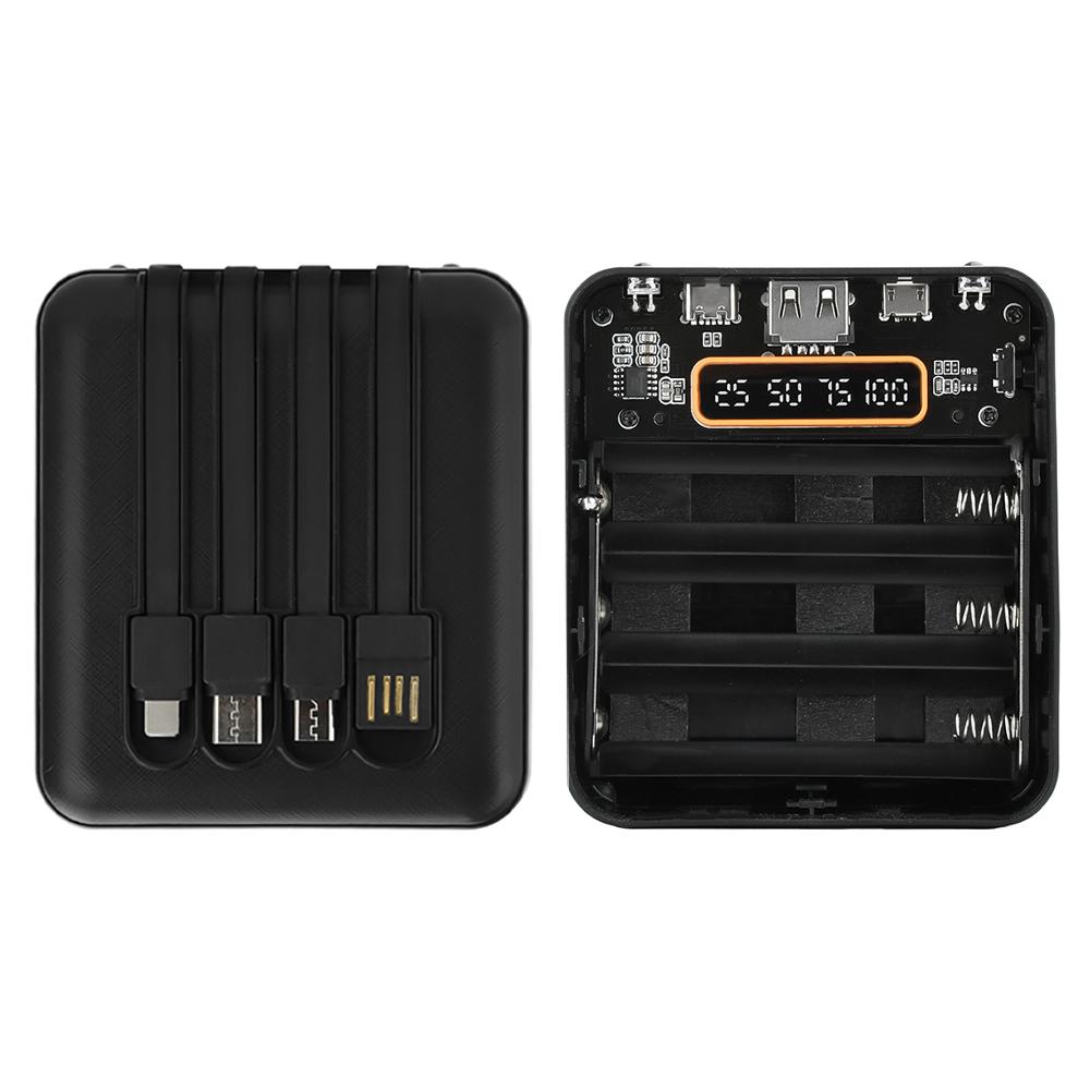 Mobile Power Bank DIY Kit 3Pcs 18650 Battery Box With 4-Wire Interfaces LED Digital Display Portable Battery Charge Storage Case