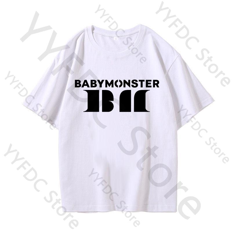 KPOP Babymonster T Shirt Women Unisex Summer Cotton Short Sleeve Tee Tops Korean Fashion Popular Loose Tshirt For Fans Clothes