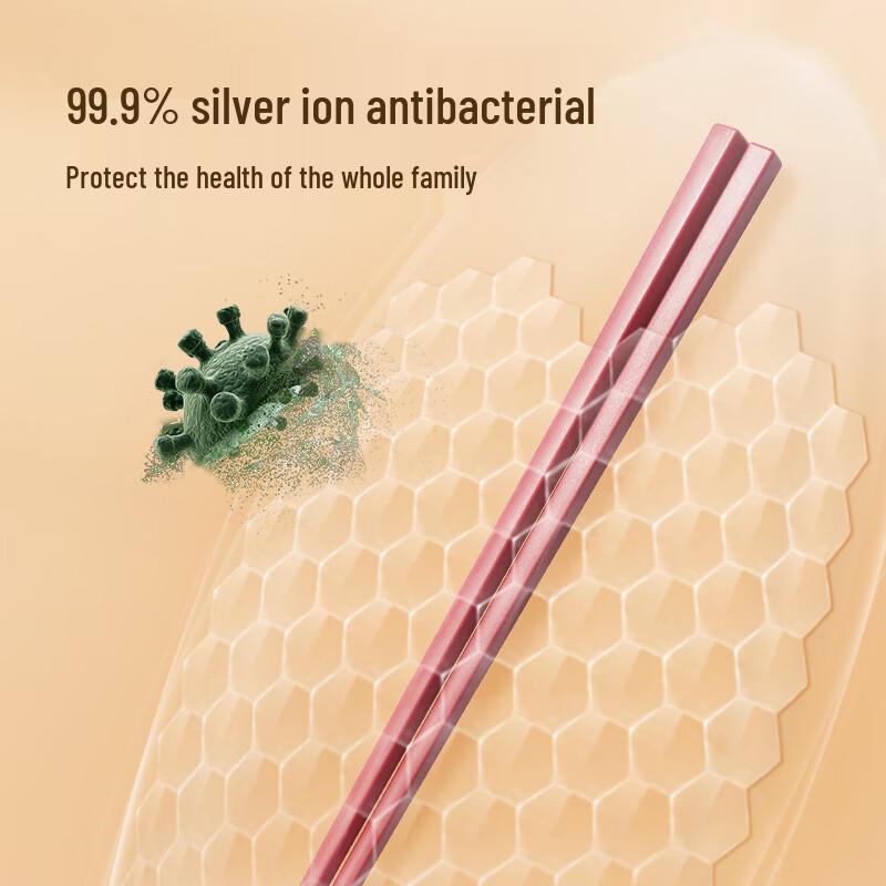 Chui Da Huang Colorful Anti-bacterial Nordic Chopsticks, 5 Pairs