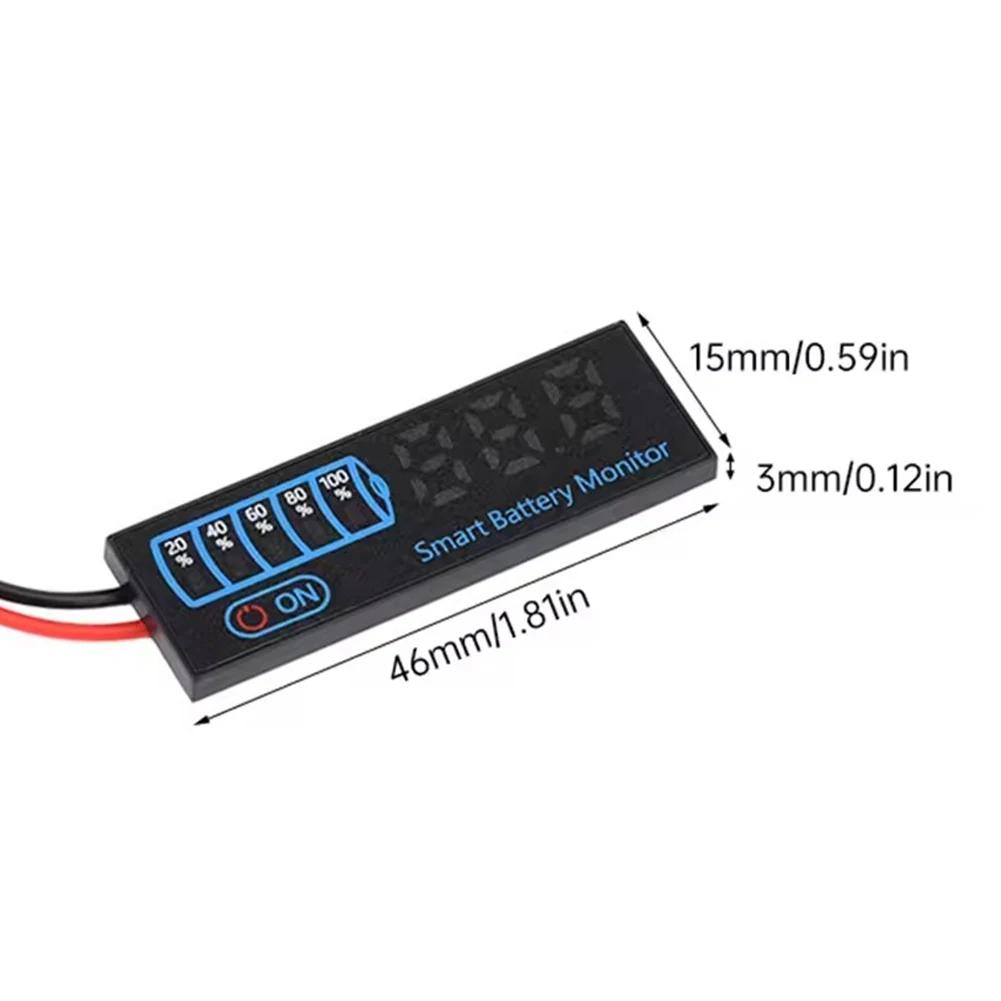 Lithium Ion Battery Tester 7-55V Acid Battery Charging Indicator Light Tester Circuit Tester LED Display Screen 46 * 15 * 3mm