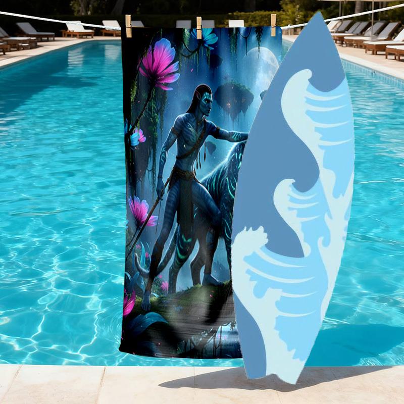 Avatar Print Beach Towel Design, Soft, Lightweight. for Home Bathroom, Spa, Pool, Yoga, Surfing, Camping, Gift for Family, Friend