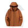 Unisex Waterproof Soft Shell Trekking Jacket with Fleece Lining and Hood for Outdoor Sports