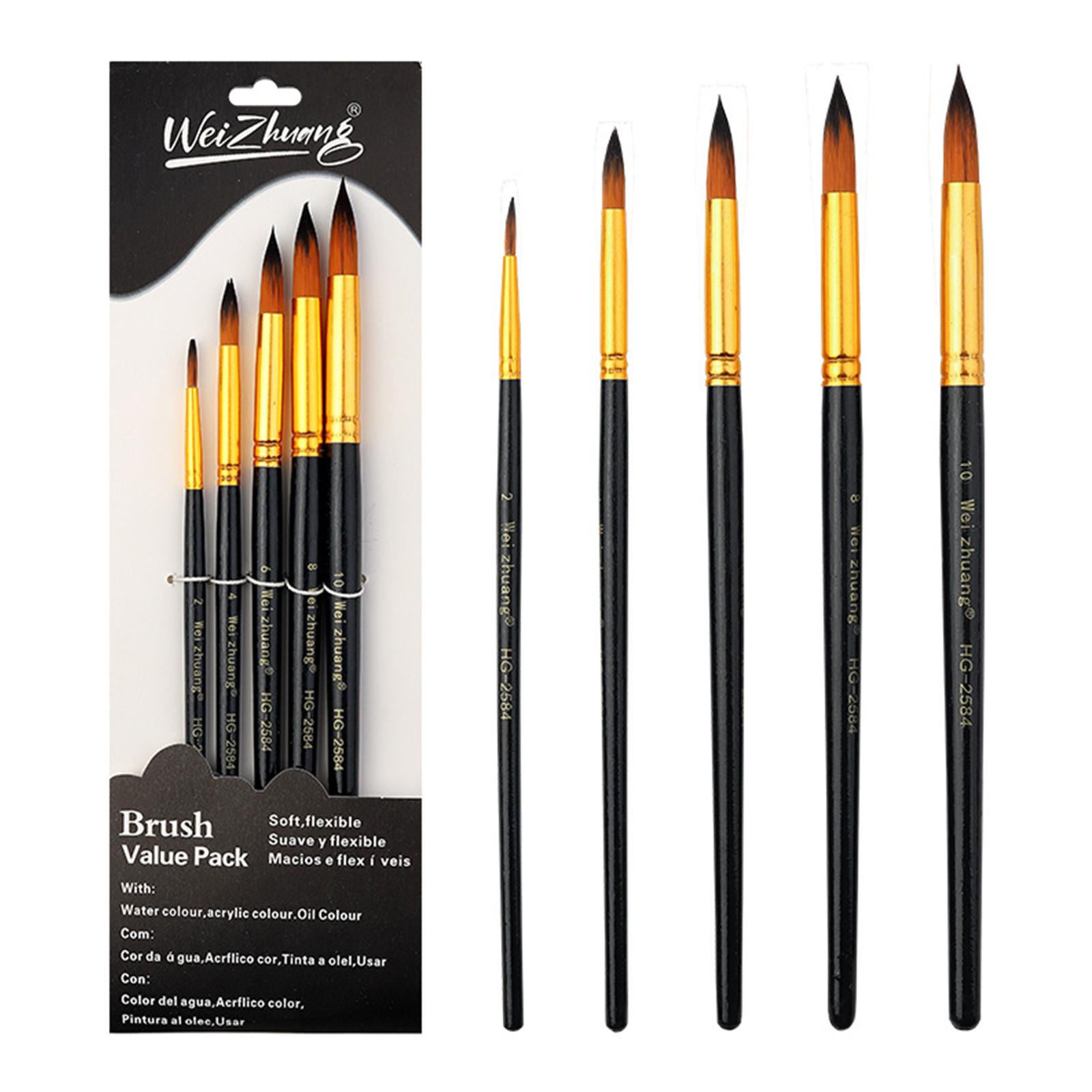 

Набор из 5 художественных кистей, акварельные кисти, набор кистей для рисования, многофункциональные кисти для рисования и художественные принадлежности A