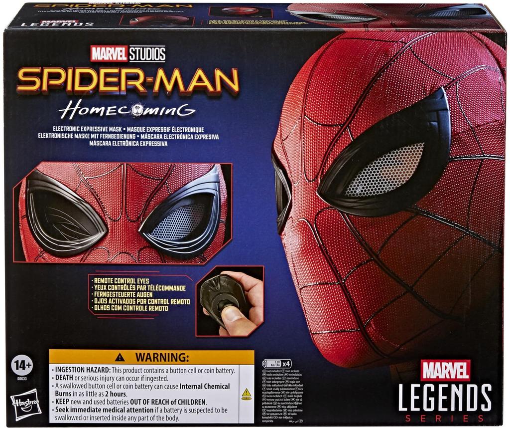 Masque de Spider-Man expressif électronique, Article de cosplay de Super-héro, Marvel Legends Serie, des 14 ans