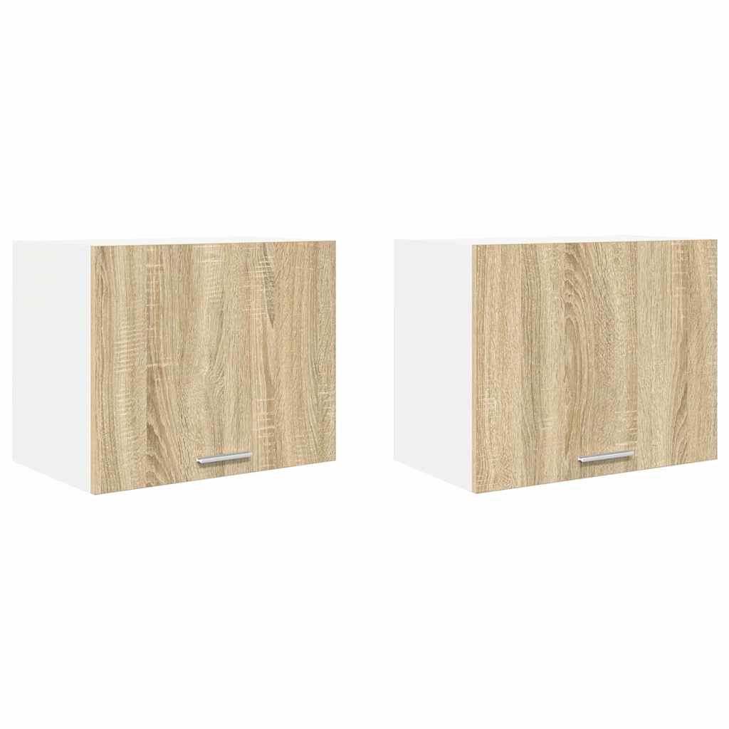 Hanging Cabinet 2 pcs Sonoma Oak & White 50 x 31 x 40 cm