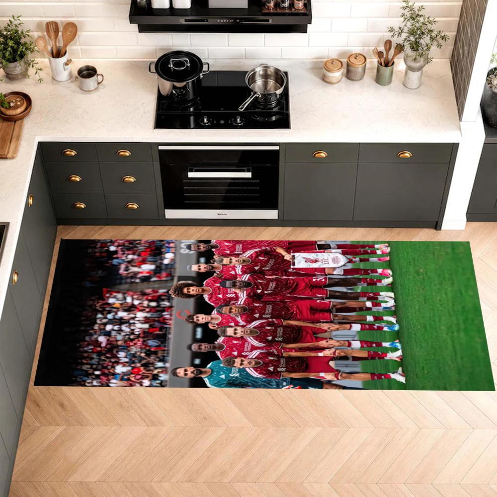 Liverpool Football Club Kitchen Floor Mat Long Strip Mat Antislip Machine Washable Suitable For Bathrooms Laundries Home Decoration Carpets