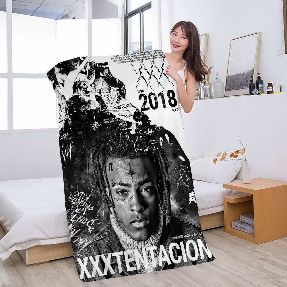 Coperta in Microfibra Hip Hop Z-XXXTentacion Asciugatura Rapida Teli da Spiaggia Stampa Oversize Super Assorbente Coperta Asciugamano per Piscina