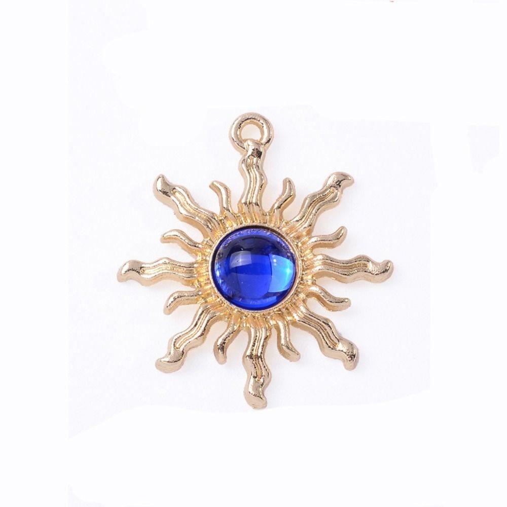 10pcs Baroque Style Gemstone Sun Charms DIY Craft Sparkling Jewelry Accessories Shiny Charming Gemstone Pendant Jewelry Making