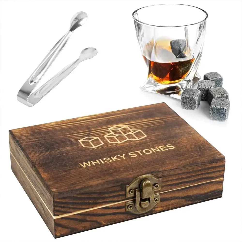 Whiskey Stones Gift Set Granite Chilling Stones Whiskey Rocks Reusable Ice Cubes Best Drinking Gift