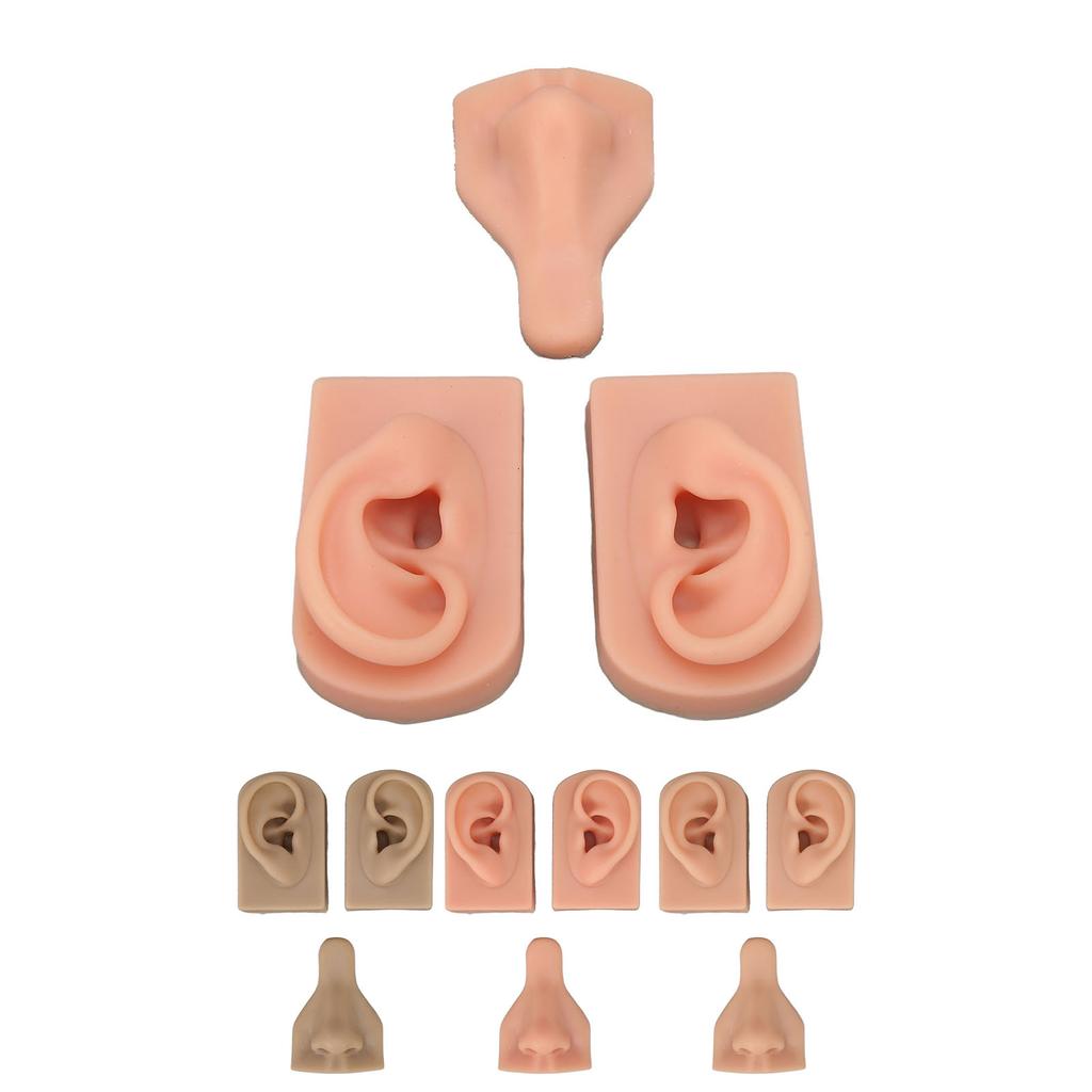 Silicone Piercing Practice Model Simulation Soft Flexible Nose Ears Model for Display Teaching