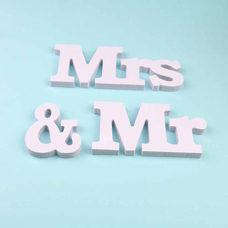Wedding Birthday Party Decoration White Letters Mr & Mrs Wedding Creative Sign