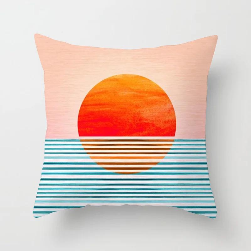 

Современная абстрактная наволочка с геометрической круглой линией и закатной подушкой для домашнего дивана и стула 12x12Inch