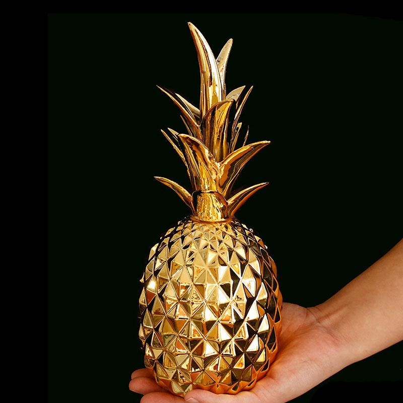 Vilead 30cm Ceramic Pineapple Statue Gold White Black Figurines Centerpiece Living Room Home Decor Office  Bookshelf  Decoration