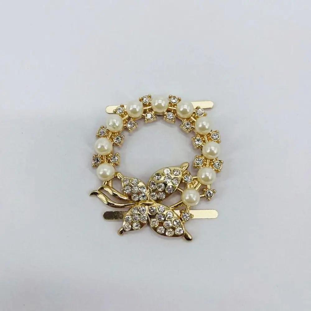 Exquisite Rhinestone Metal Buckle Clasp Craft DIY Woven Bag Purse Hat Decor Bag Pendant Decoration