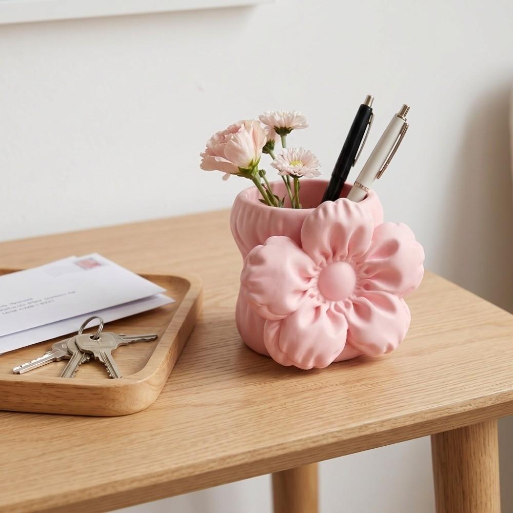 Makeup Brush Bin 3D Printed Pen Stand Simulation Floral Model  Home Table Settings