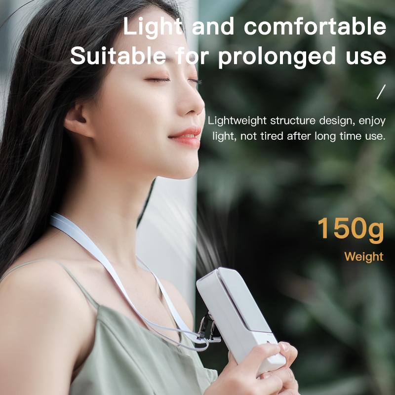 Portable Mini Fan 5V USB Rechargeable Fans Outdoor Standing Silent Neck Fan Hand Desk Small Air Cooler Fan Neckband Fan Cooling
