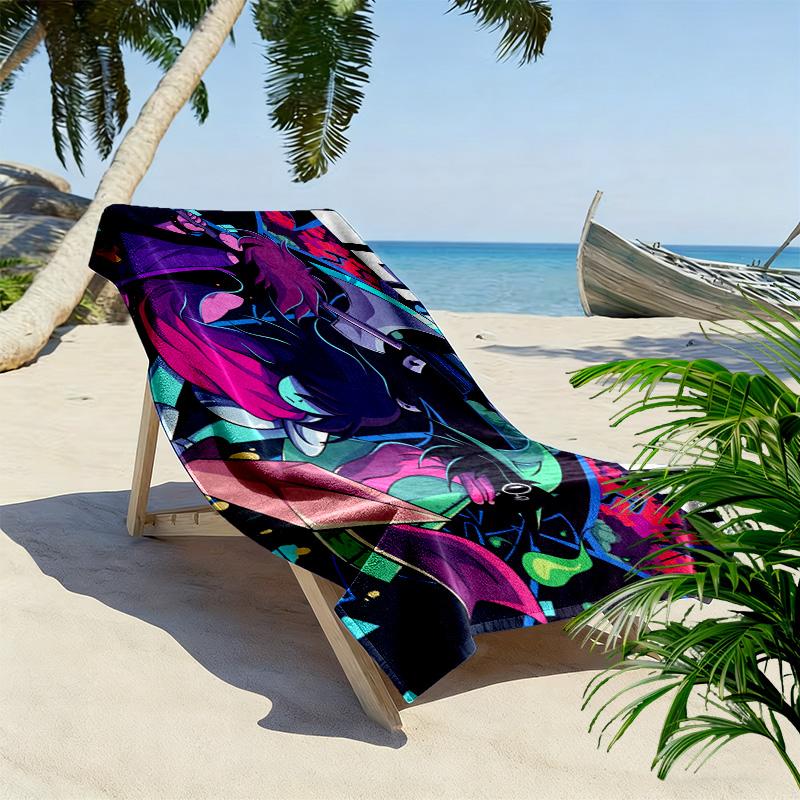DeltaRune Cartoon 2D Flat Print Beach Towel, Large Soft Quick Dry Towel for Beach Camping Swimming.NSTJ0928049