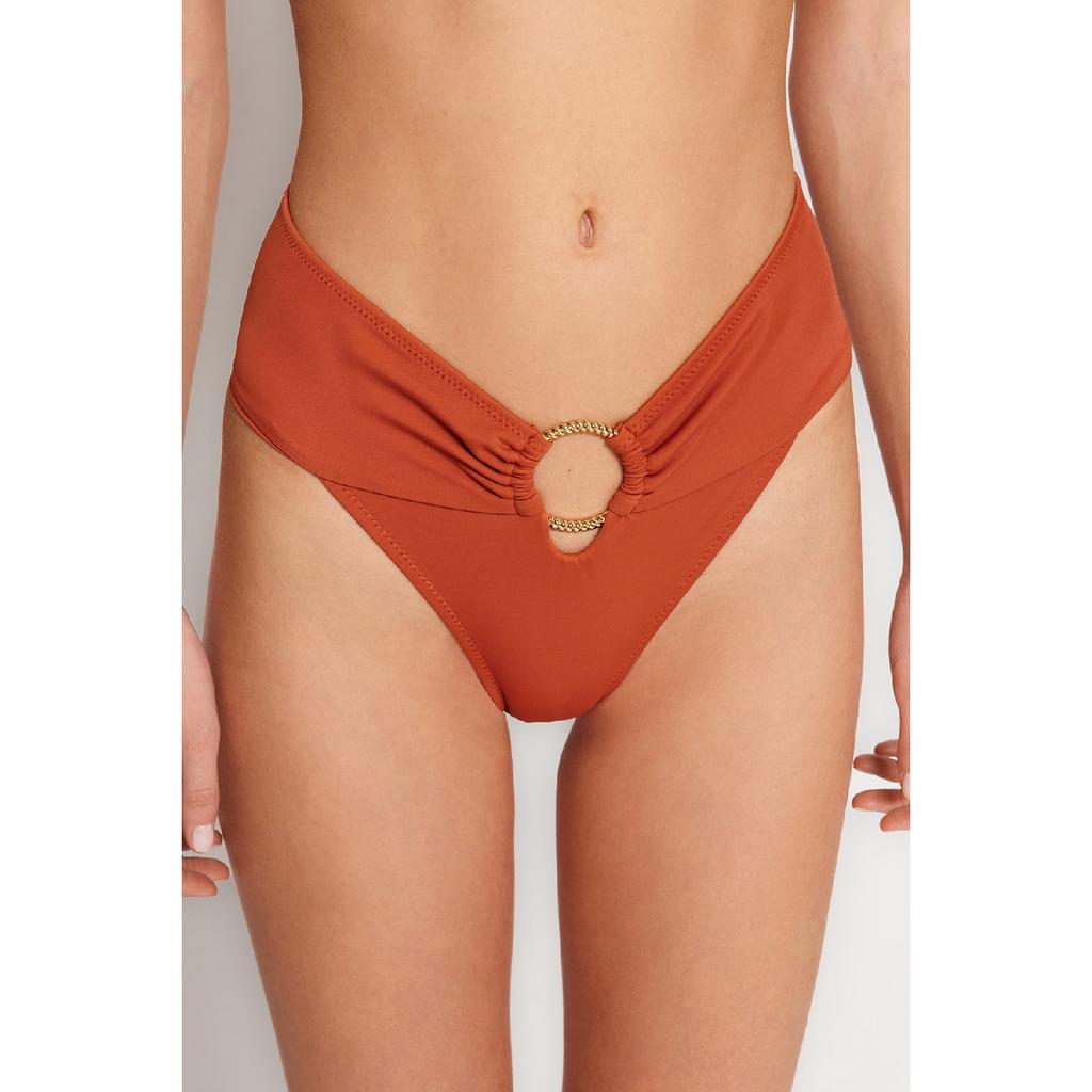 Zelený doplněk Spodní část bikin s vysokým pasem Tbess22ba00001