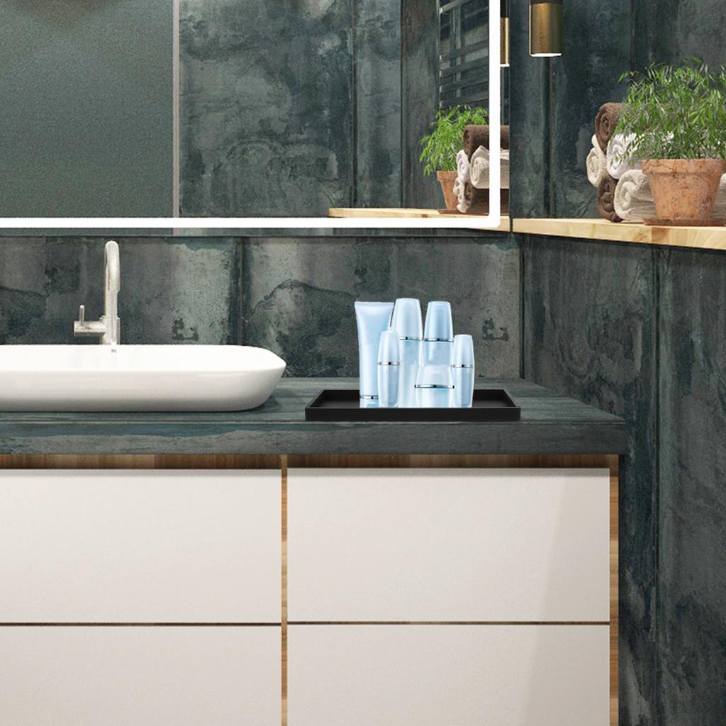 Grande Vassoio di Stoccaggio in Silicone Rettangolare Antiscivolo Decorativo per Piano del Bagno Mobile da Cucina Organizer per Gioielli