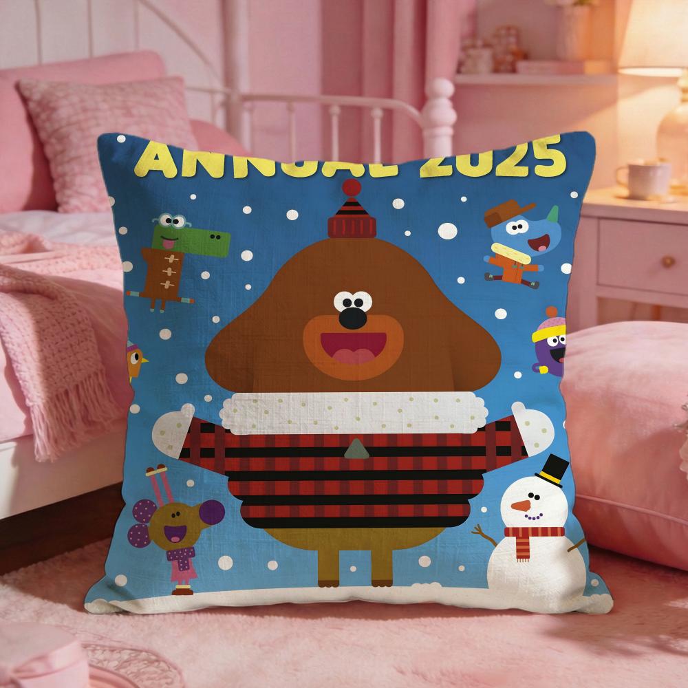 Hey DDuggees Cute Cartoon Cushion Cover Premium Comfort Reversible Pillow Cove Two In One Design For Any Room  Car Interior