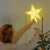 Christmas Star Tree Topper Lights LED Glowing Star Lamp Sparkling Night Light Xmas Tree Top Ornaments New Year Home Party Decor