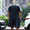Sommer Herren Set Japanischer Stil Übergröße Lässig Locker Sportanzug Kurzarm T-Shirt Shorts Zweiteiler Herrenbekleidung