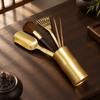 6 Pieces Incense Ash Scoop and Gripper Set Shiny for Tea Rooms