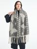 Women Winter Retro Knitted Scarf Headscarf Ladies Casual Animal Print Tassel Warm Scarve Mujer Foulard Thick Wrap Shawl  New