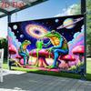 2D Colorful Galaxy Frog Backdrop for Trippy Art Style Events