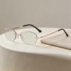 Luxury Rimless Cut Edge Presbyopia Glasses Women Men Lightweight Business Elegant Office Anti-Blue Light Spectacles 0 To +4.0