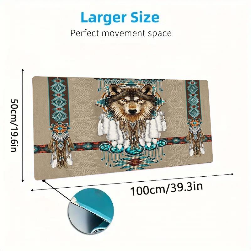 Indian Wolf Color Mouse Pad Large Gaming Table Cushion Non-slip Laptop Tablet Big Mousepad XXL Mat Mini PC Playmat With Lock Edge