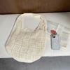 Polyester Knit Tote Bag for Women Oversized Crochet Shoulder Handbag Soft Mesh Woven Purse Casual Daily Commute Bag KTB