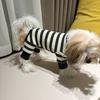 Pet Autumn and Winter Striped Jumpsuit Four Legged Pants Winter Base Shirt Teddy Schnauzer Puppy Clothes Dog Pajama