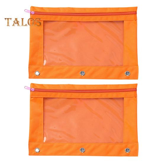 Federmäppchen mit 3 Ringen und transparentem PVC-Fenster, wasserdichtes Federmäppchen aus Oxford-Stoff, große Kapazität, Schreibwarentasche mit Reißverschluss für die Schule