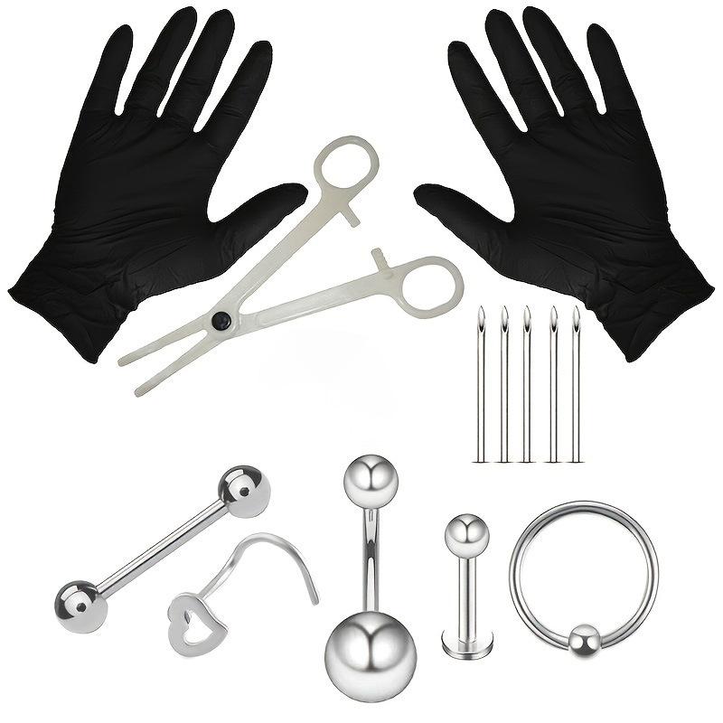 Puncture Suit Piercing Jewelry Kit Contains 5 Pieces Puncture Needle Nose Ring Navel Stud Combination
