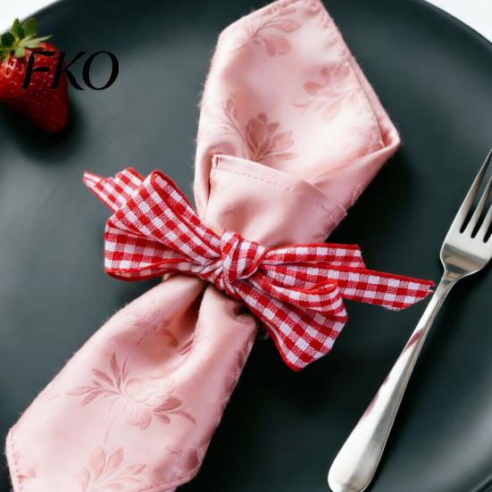 Hemp Rope Napkin Ring 6Pcs Rings, Jute with Plaid Bow,Handmade Tableware Holder for Cloth Rings Dinner Napkins, Wedding Banquet Christmas Thanksgiving