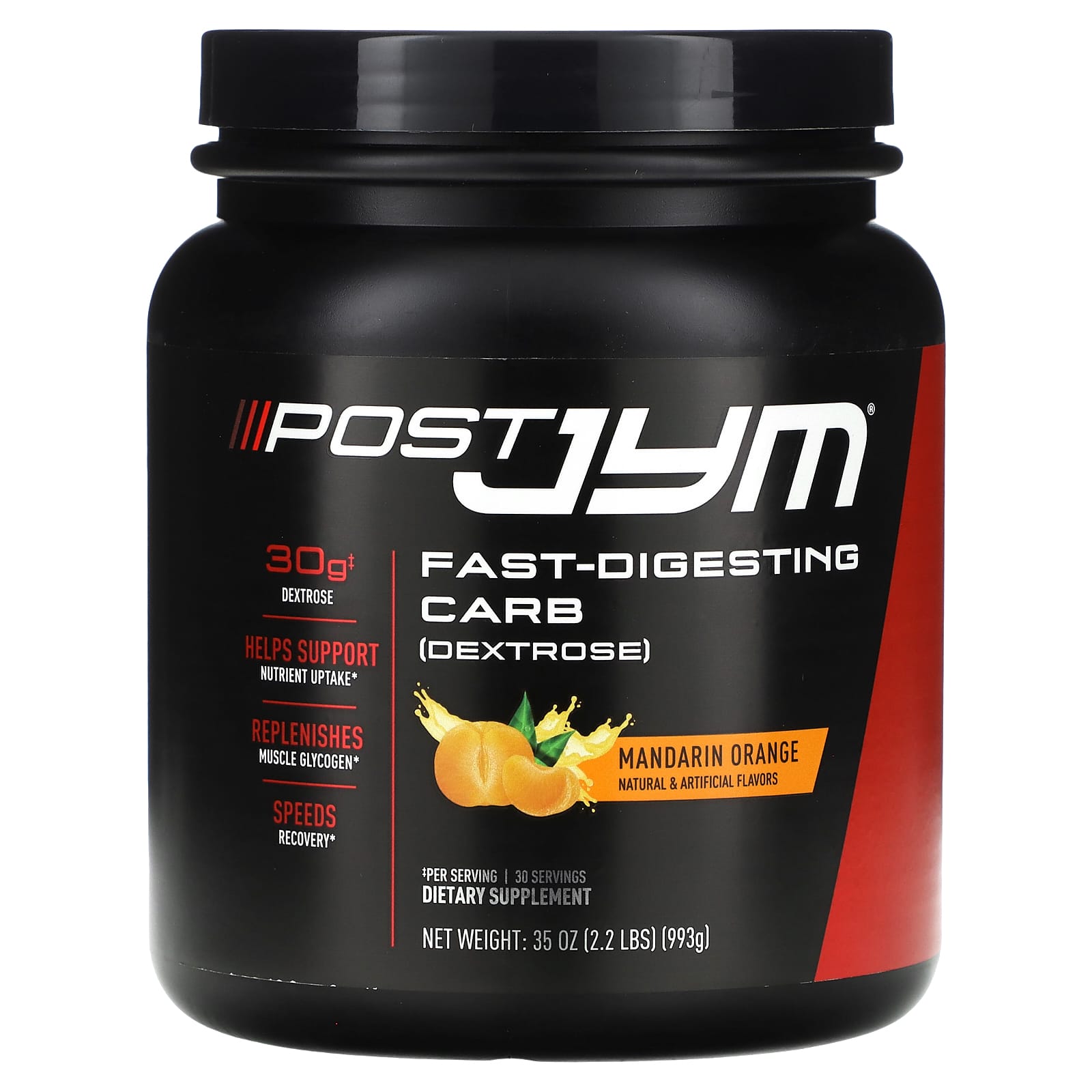 

Post Jym, Fast-Digesting Carbohydrate, Mandarin Orange, 993G (2.2Lb)