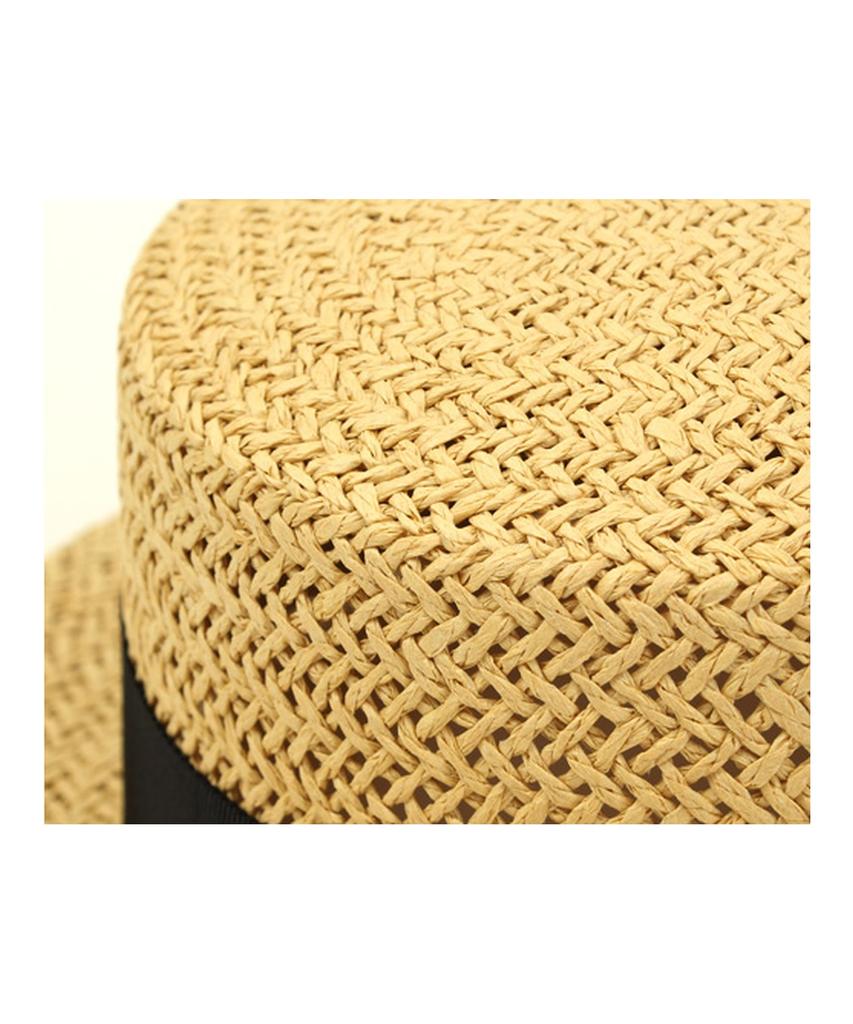 Beige Flat Short Panama Hat