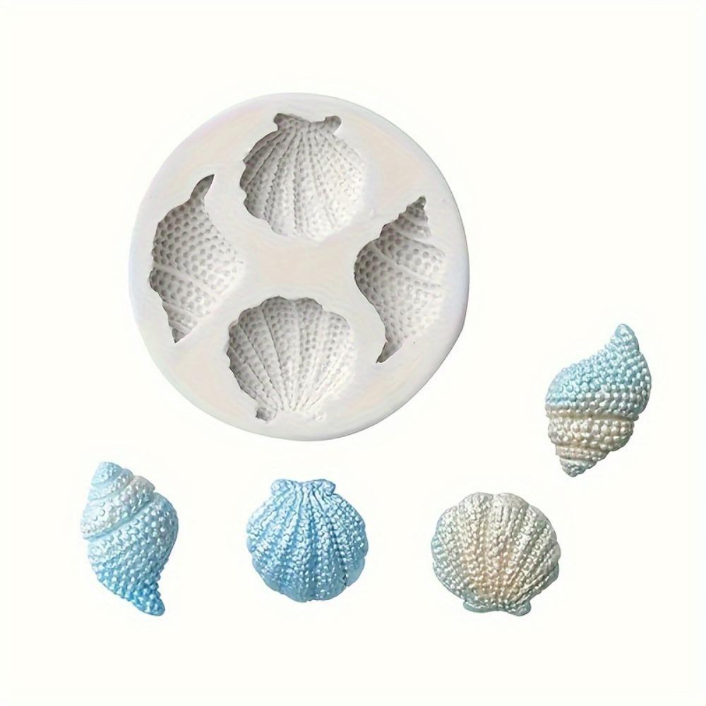 1pc Intricate Seashell & Conch Shape Silicone Mold - Perfect for DIY Crafts, Resin & Baking with Detailed Leaf Patterns and Textured Surfaces