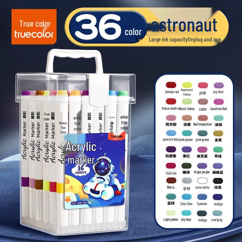 True Color Stackable Acrylic Markers - Non-Bleeding Watercolor Pens for Students and Kids