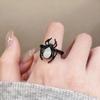 Dunkler Gothic Spinnenring für Damen: Einzigartiges offenes Design für Halloween und Festivals