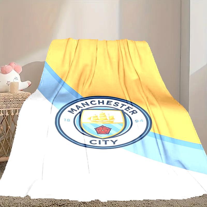 1pc Comfortable Home Print Throw Blanket, Manchester United Manchester City Blanket For Bed and Sofa Use, Special Present For Family