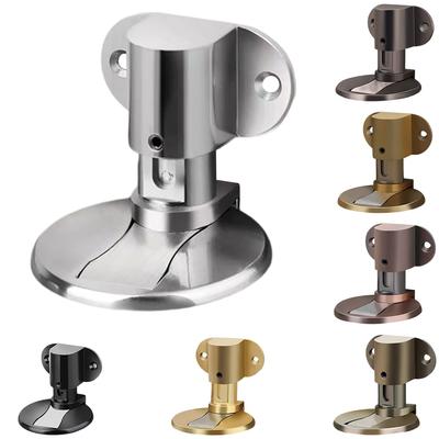 1pc Adjustable Stainless Steel Door Stop Punch-free Magnetic Anti-collision Door Stopper Invisible Bathroom Floor Door Stop