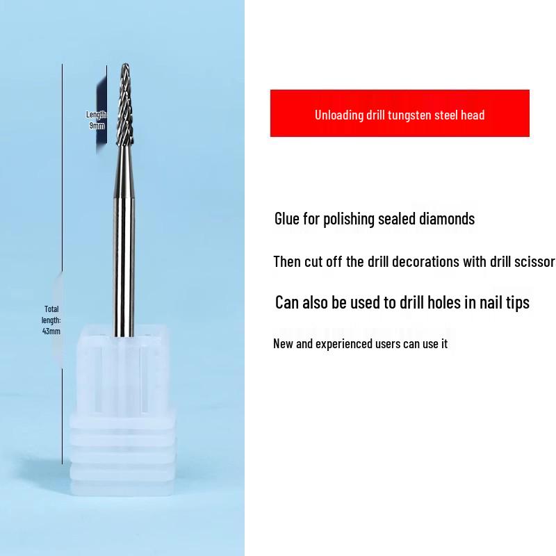 Tungsten Carbide Drill Bit with Ceramic Grinding Head for Cuticle Removal and Russian Manicure Prep
