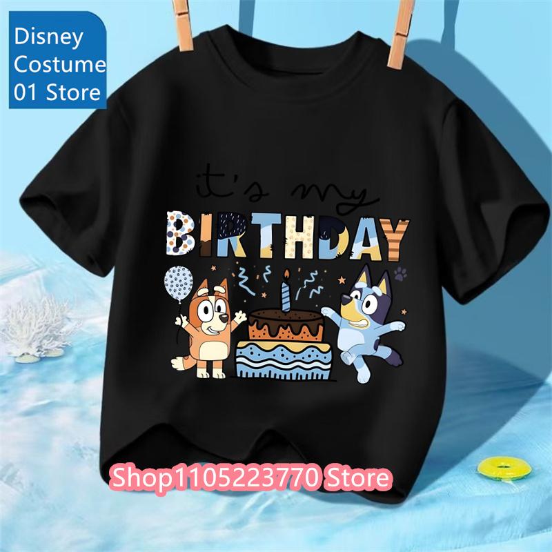 Unisex Toddler Bluey T-Shirt Fall Winter Short Sleeve Cute Cartoon Anime Print Soft Sweatshirt for Boys & Girls Casual Outfits