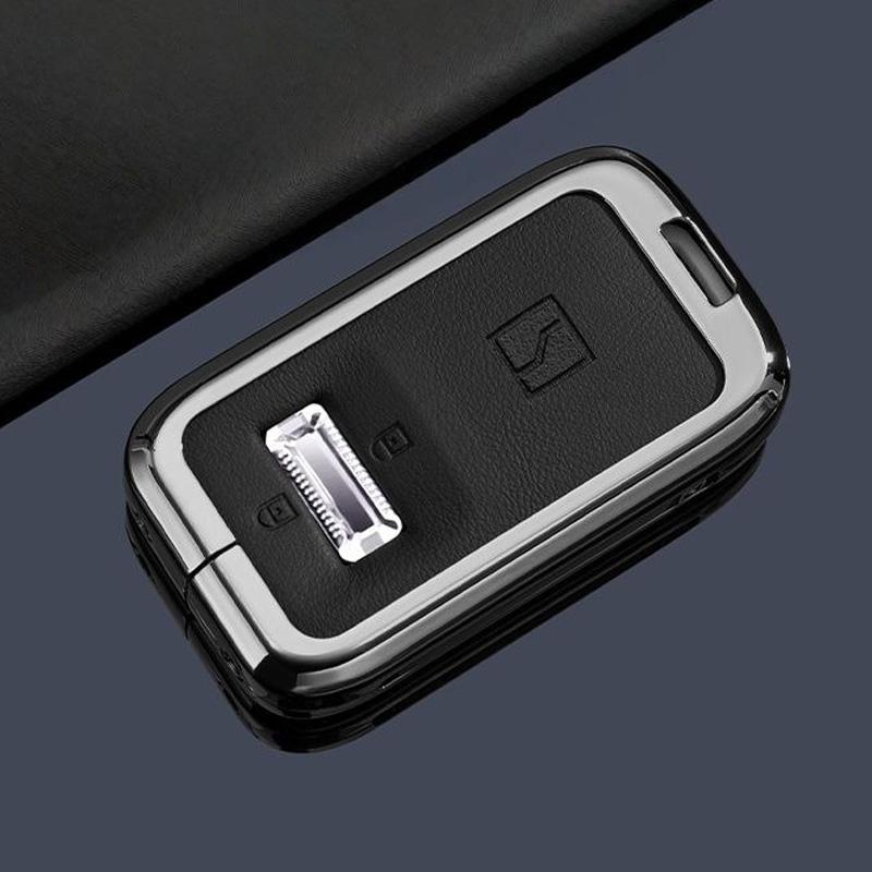 Zinc Alloy Car Key Case Fob For Zeekr 001 01 Keychain Remote Protection Cover Bag Shell Housing Holder Accessories