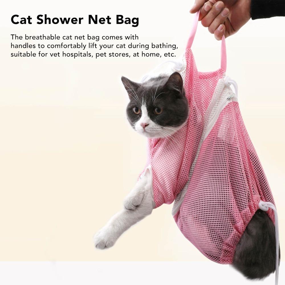 With Handle Cat Bathing Bag Adjustable Cat Shower Bag Convenient Cat Restraint Bag for Cat Care